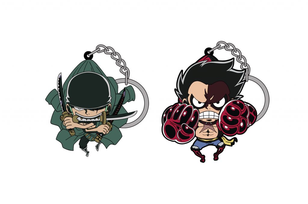Two of COSPA's One Piece keychains