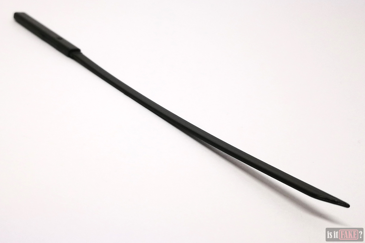 Fake Sasuke Uchiha figure's sword, bent and black