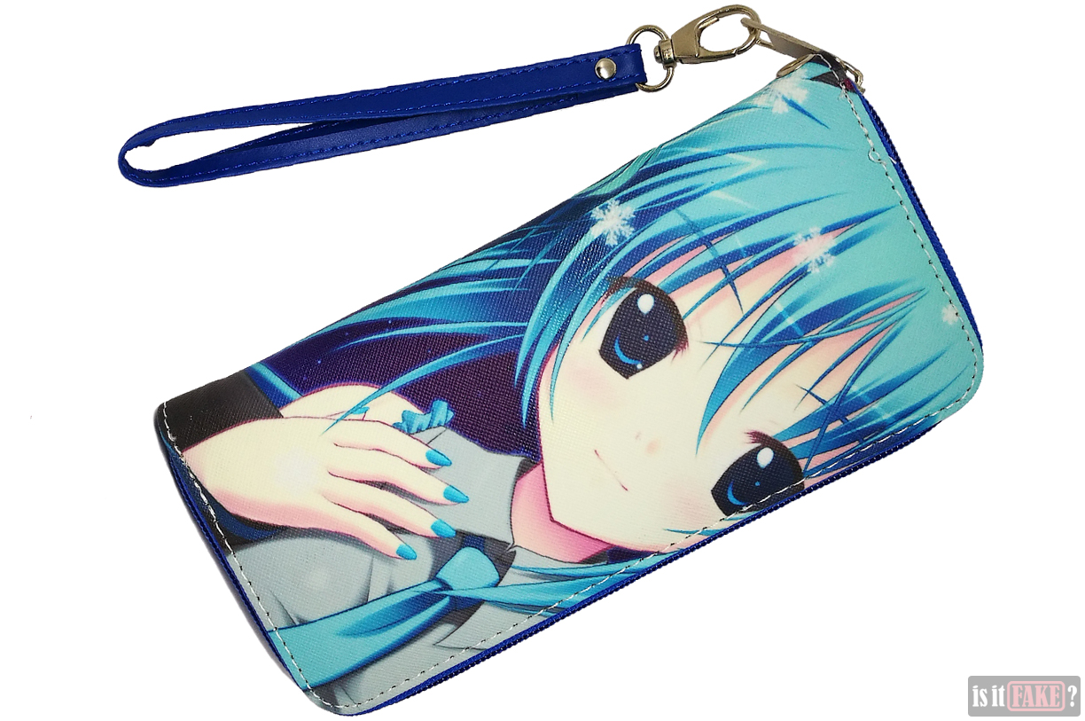 Fake Hatsune Miku wallet with detachable strap attached