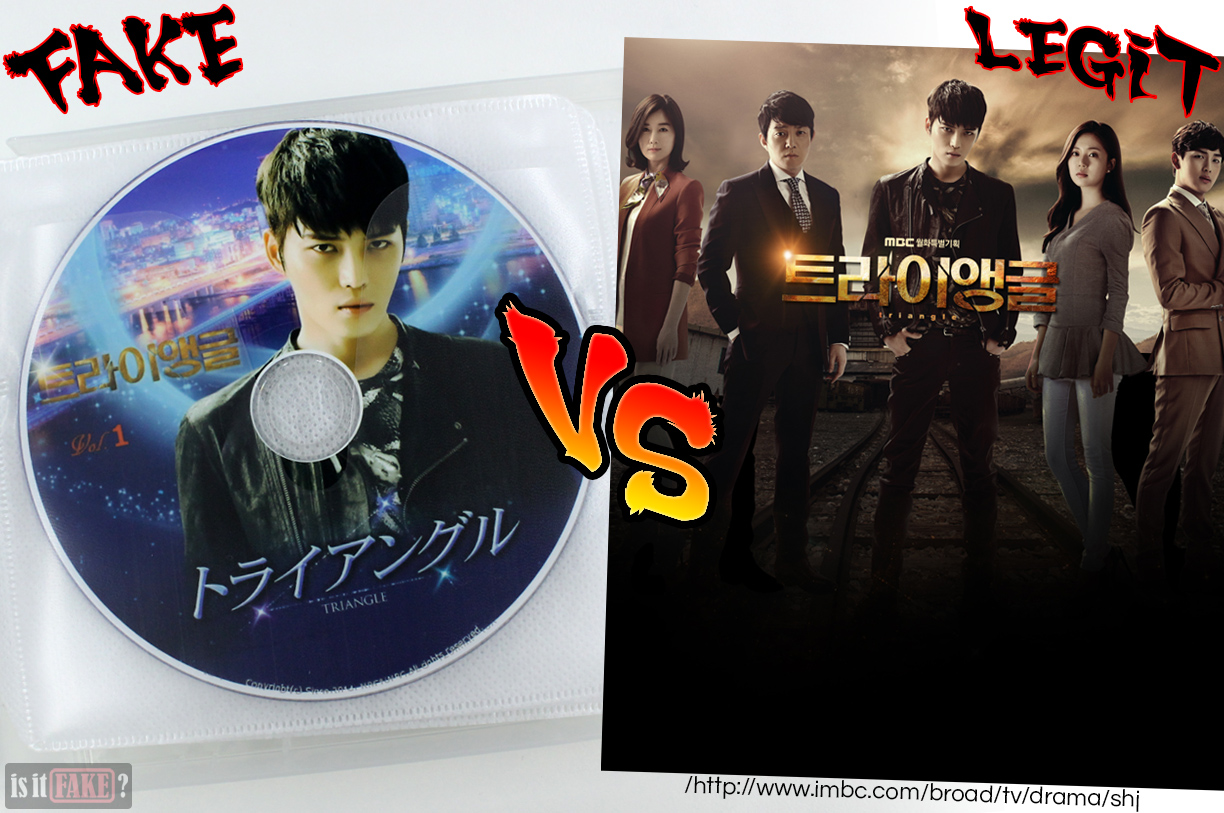 Side-by-side comparison between fake Triangle DVD and official Triangle series on VOD