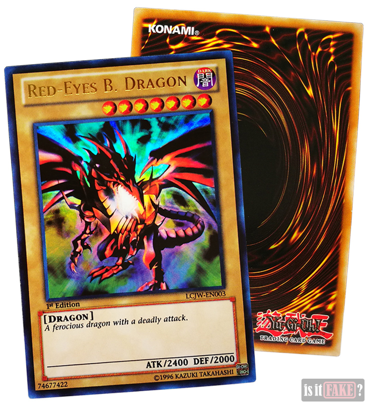 Red-Eyes B. Dragon card, front and back
