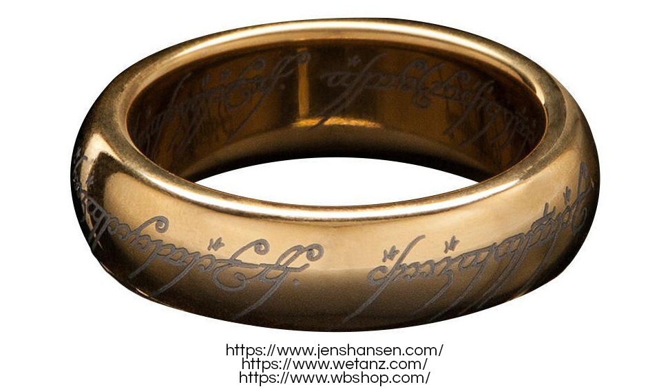 Official The Lord of the Rings gold-planted tungsten One Ring on Warner Bros. online store