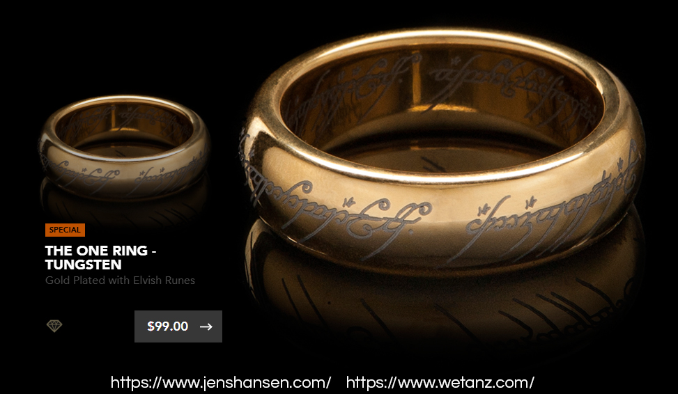 Official The Lord of the Rings Tungsten One Ring on Weta online store