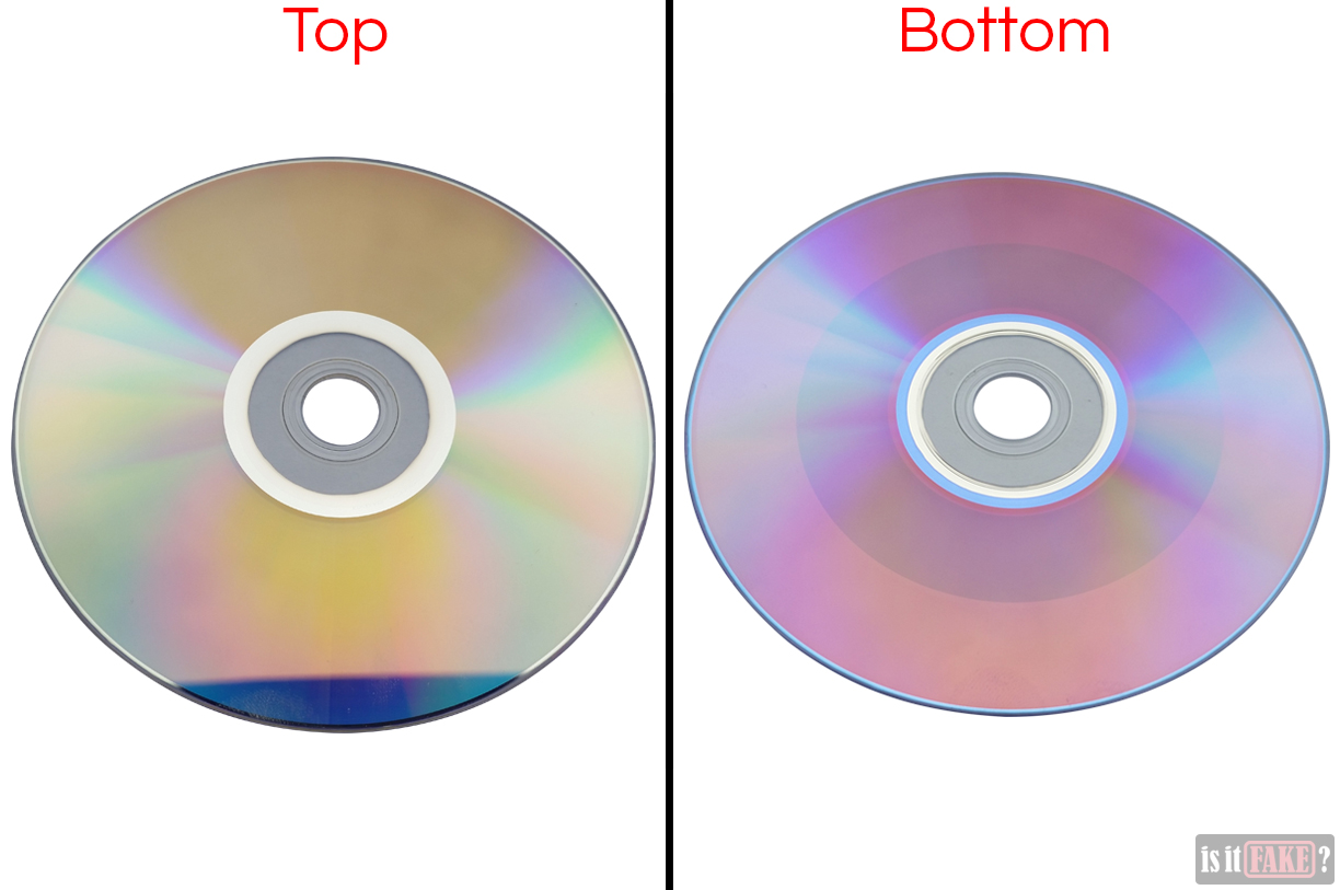 Top and bottom of fake Kamen Rider 1 DVD disc