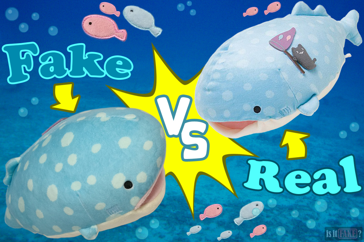 Fake vs. official San-X Jinbei plush doll battle underwater